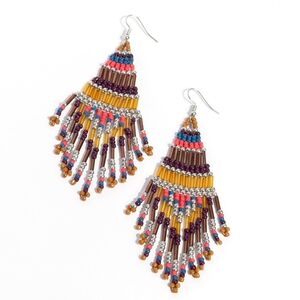 Colorful Beaded Dangle Earrings